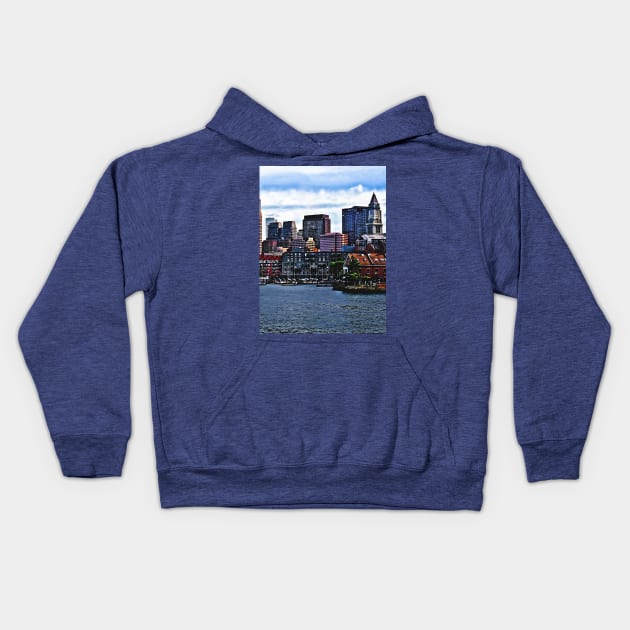 Boston MA - Inner Harbor Kids Hoodie by SusanSavad